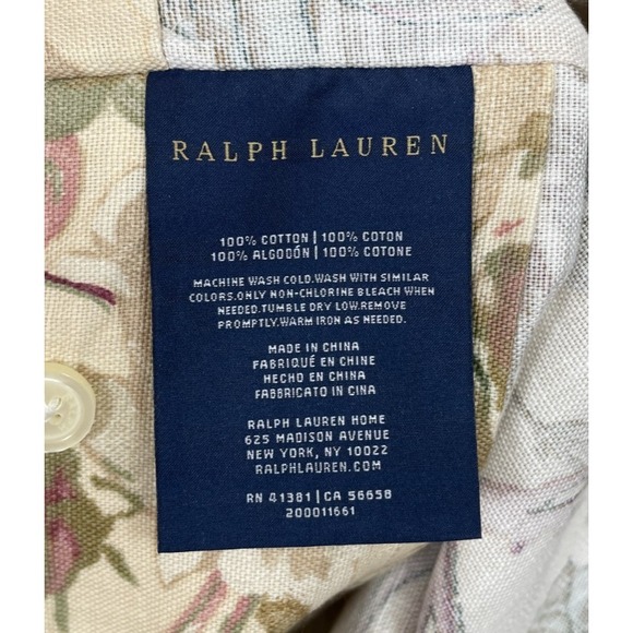 2 Ralph Lauren Wilton Rose Floral Standard Shams Beige - Picture 6 of 6